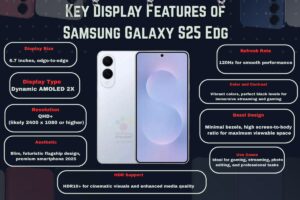 Galaxy S25 Edge, slim flagship smartphone 2025, with 6.7-inch QHD+ AMOLED, Samsung AI camera phone, Snapdragon 8 Elite phone